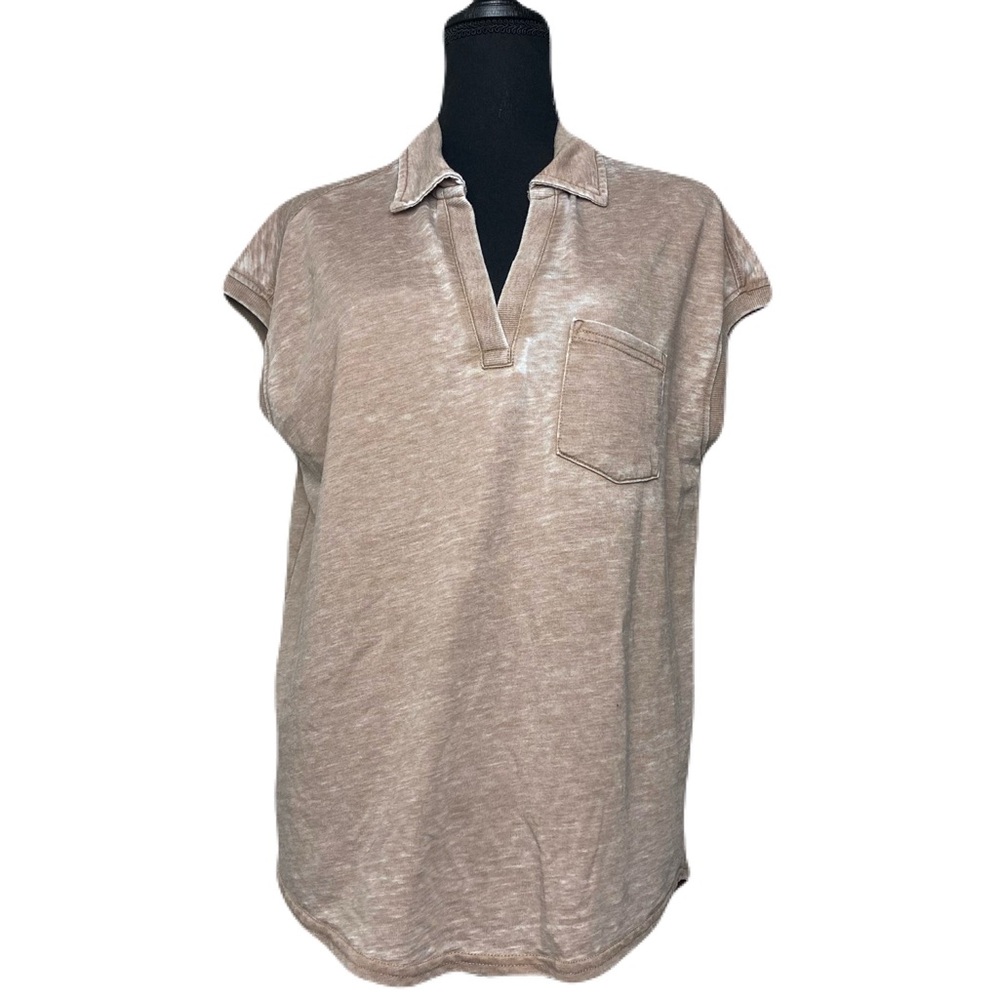 Jane + Delancey Casual Tan Tunic Top‎ Women’s Medium